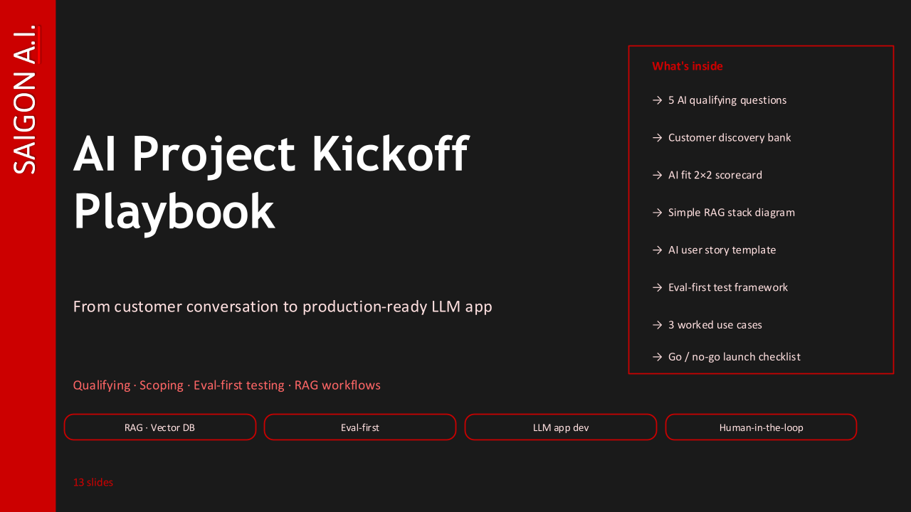 Saigon A.I. Releases AI Project Kickoff Playbook